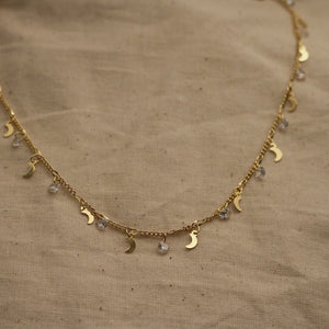 Beatrix Gold Choker Necklace | Gold Filled Moon Choker | Best Friend Birthday Gift | Everyday Gold Necklace | Dainty Choker Necklace