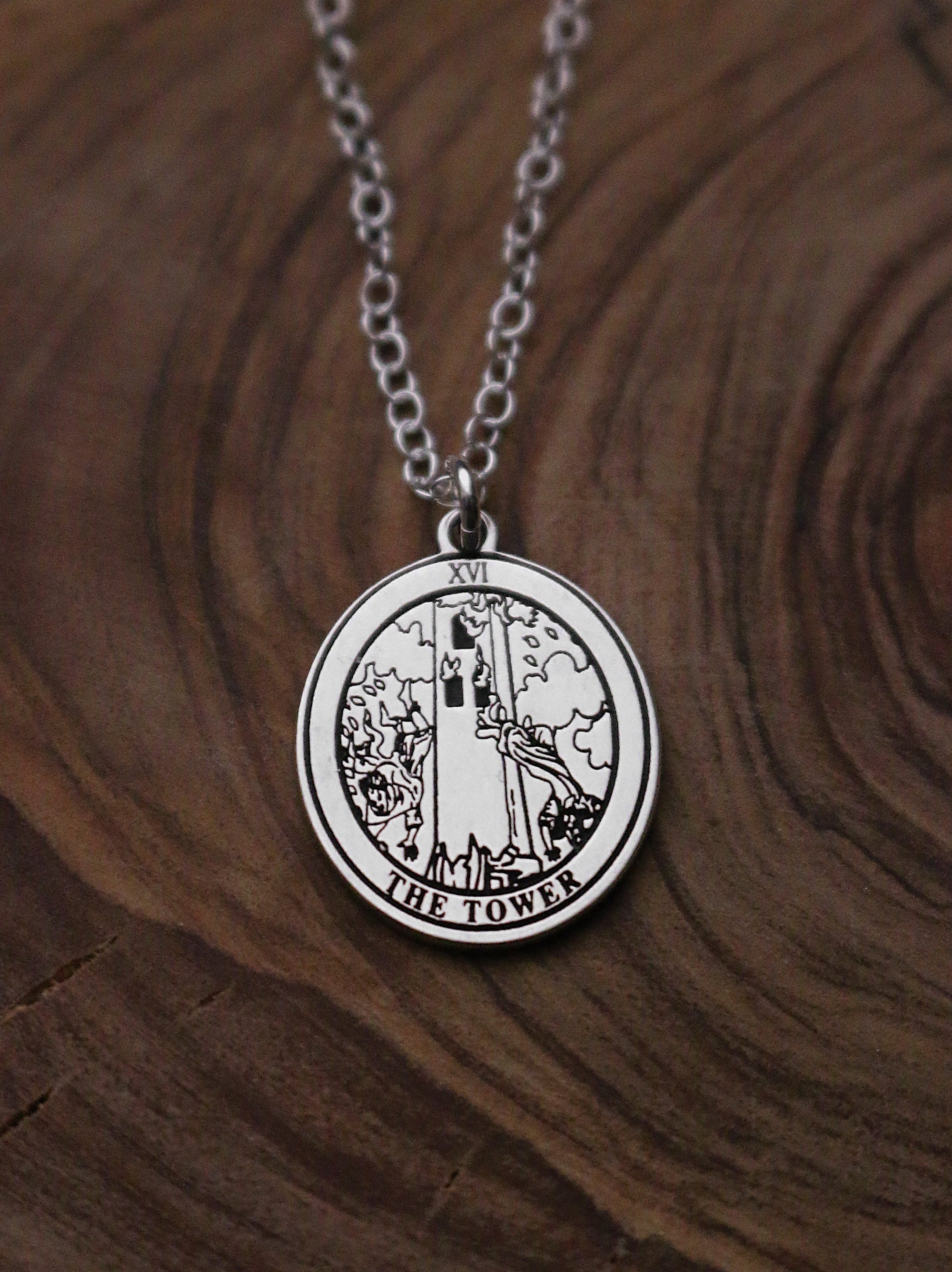 22 CARDS: Dainty Tarot Card Amulet Sterling Charm Necklace | Best Friend Birthday Gift | Round Tarot Card Necklace | Celestial Mystical