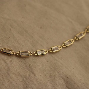 Kaitlin Gold Choker Necklace | Gold Filled Rectangle Gemstone Choker | Best Friend Birthday Gift | Everyday Gold Necklace | Choker Necklace