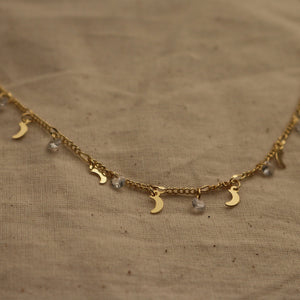 Beatrix Gold Choker Necklace | Gold Filled Moon Choker | Best Friend Birthday Gift | Everyday Gold Necklace | Dainty Choker Necklace