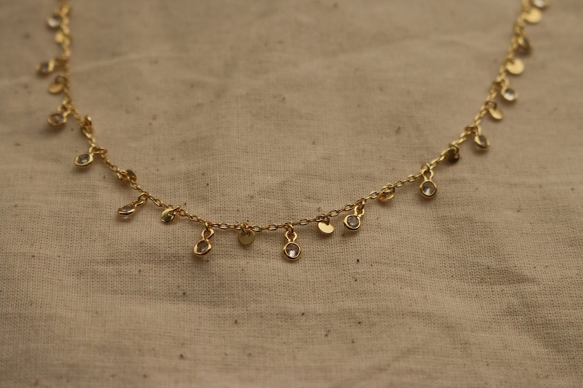 Emma Gold Choker Necklace | Gold Filled Dangle Choker | Best Friend Birthday Gift | Everyday Gold Necklace | Dainty Choker Necklace