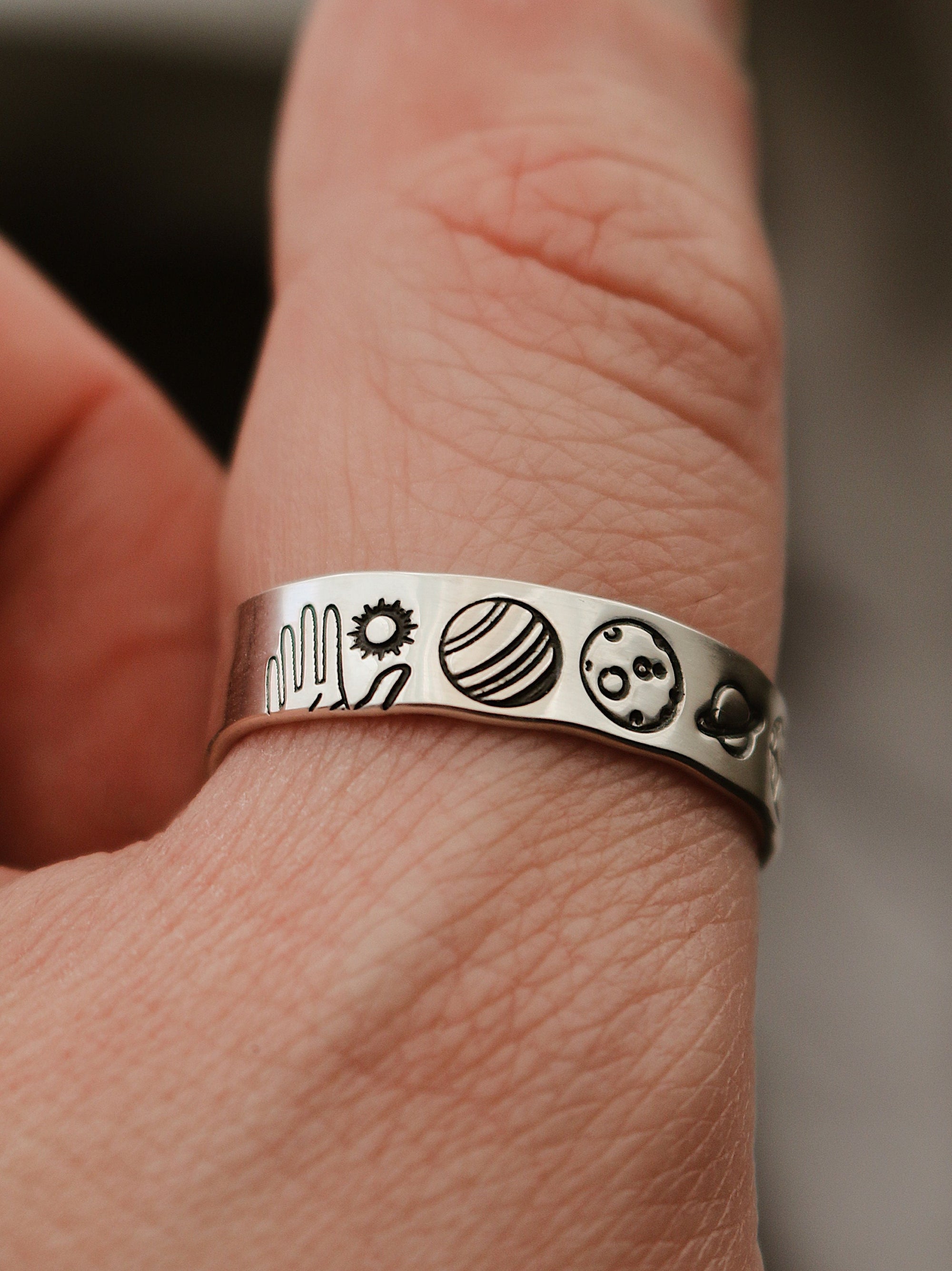 Solar System Ring | Planets Jewelry | Sun and Moon Ring | Best Friend Birthday Gift | Space Lover Jewelry | Celestial Ring | Astronomical