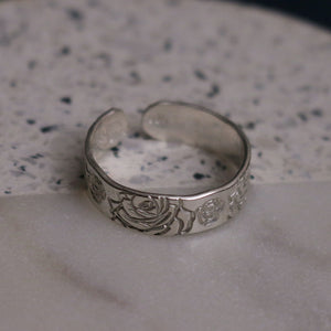 Rose Ring | June Birth Flower Ring | Wildflower | Best Friend Gift | 14k Gold Filled or Sterling | Floral Jewelry | June Birth Ring