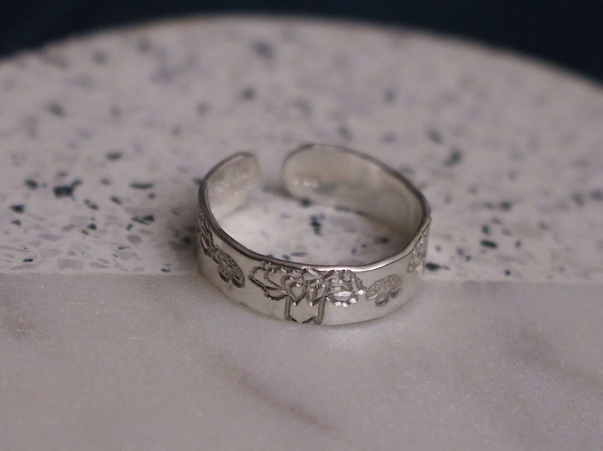 Carnation Ring | January Birth Flower Ring | Best Friend Gift | 14k Gold Filled or Sterling | Floral Jewelry | January Birth Ring