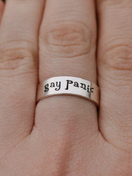 Gay Panic Ring | Gay Pride Jewelry | LGBTQ Friend Gift | Pride Jewelry | LGBTQ+ Pride Ring | Funny Gay Jewelry | Sarcastic Gay Gift