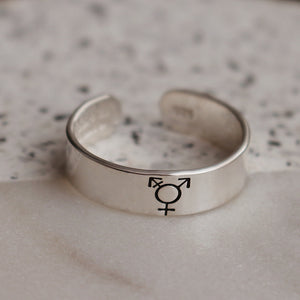 Transgender Ring | Trans Pride Jewelry | Pride Jewelry | LGBTQ+ Pride Ring | FTM Ring | MTF Ring | Transitioning Jewelry