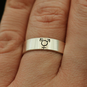 Transgender Ring | Trans Pride Jewelry | Pride Jewelry | LGBTQ+ Pride Ring | FTM Ring | MTF Ring | Transitioning Jewelry