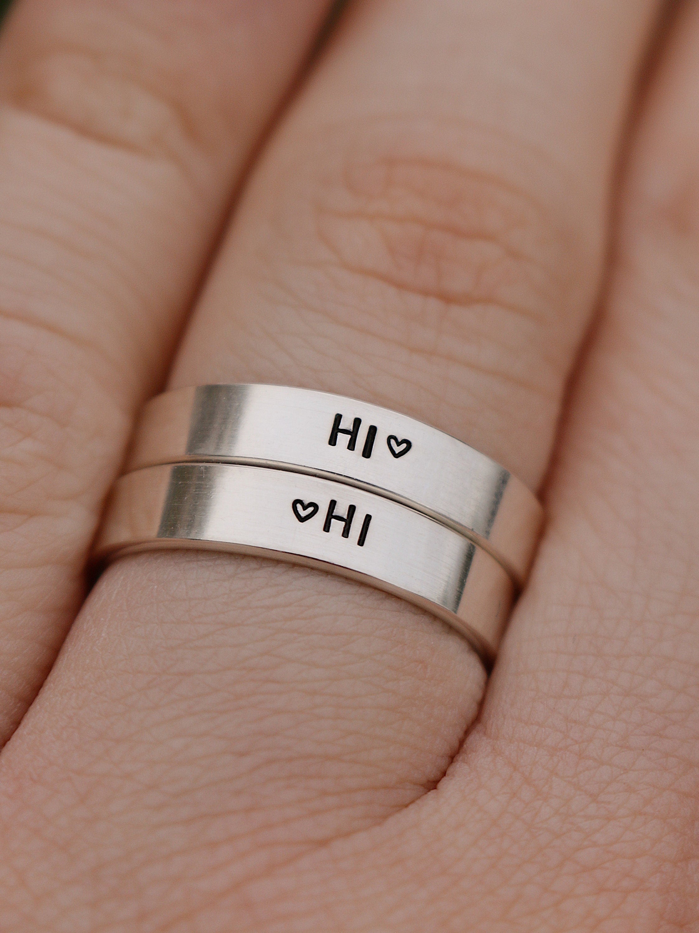 Hi Speech Bubble Ring Set | Gay Pride Jewelry | LGBTQ Friend Gift | Pride Jewelry | LGBTQ+ Pride Ring | Matching Couples Rings
