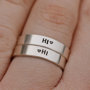 Hi Speech Bubble Ring Set | Gay Pride Jewelry | LGBTQ Friend Gift | Pride Jewelry | LGBTQ+ Pride Ring | Matching Couples Rings