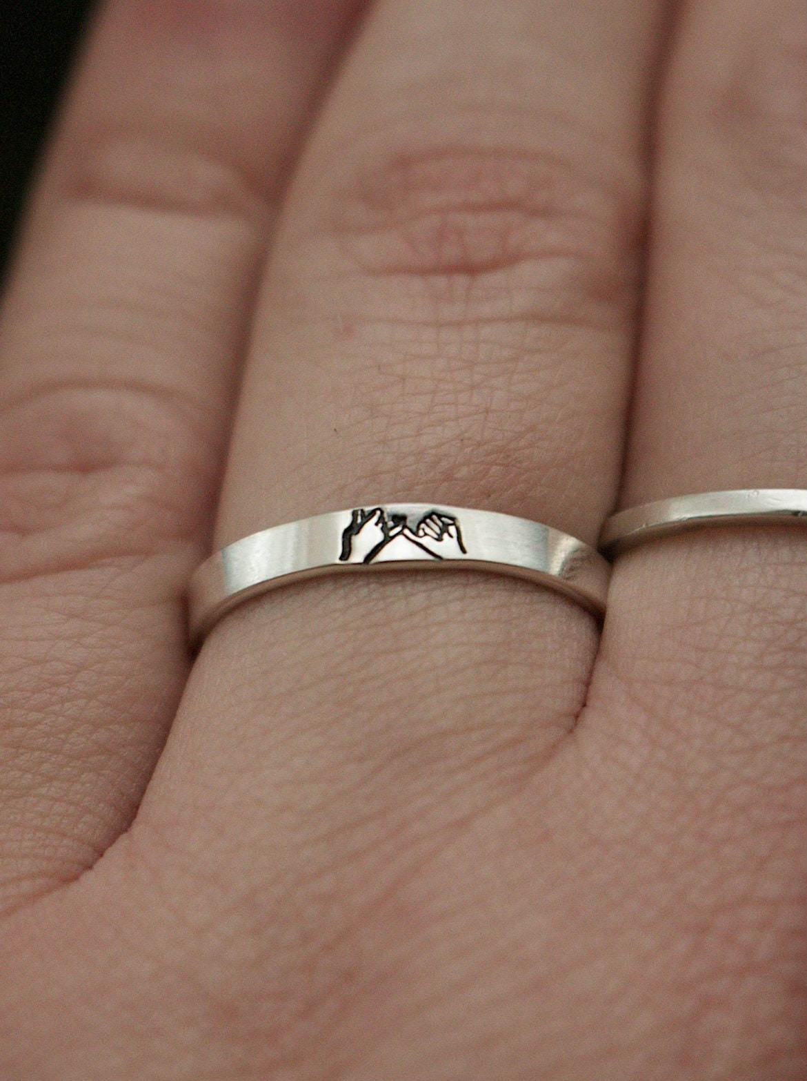 Mountain Sea Couple Promise Ring - Adjustable Size Ring - Family - To -  Gifts Holder
