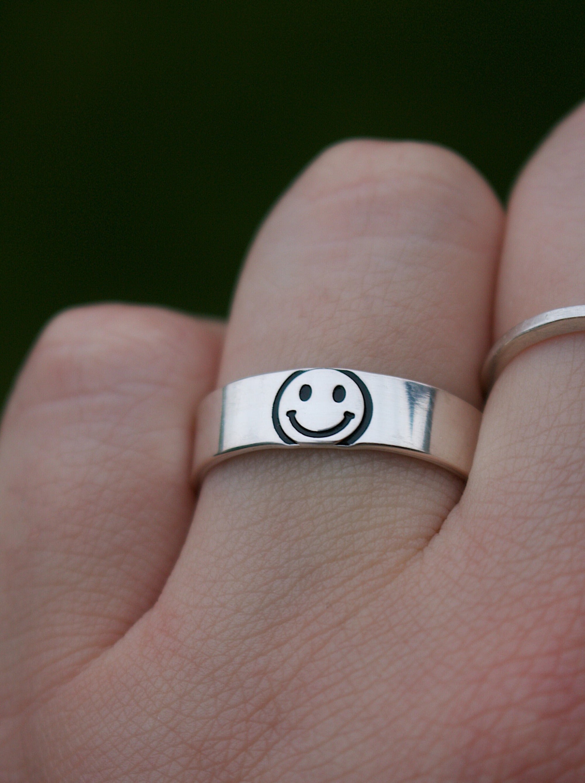 Retro Smiley Face Ring | 90s Y2K Jewelry | Friendship Rings | Best Friend Birthday Gift | Happy Face Ring | Vintage Smile Ring | Trendy Ring