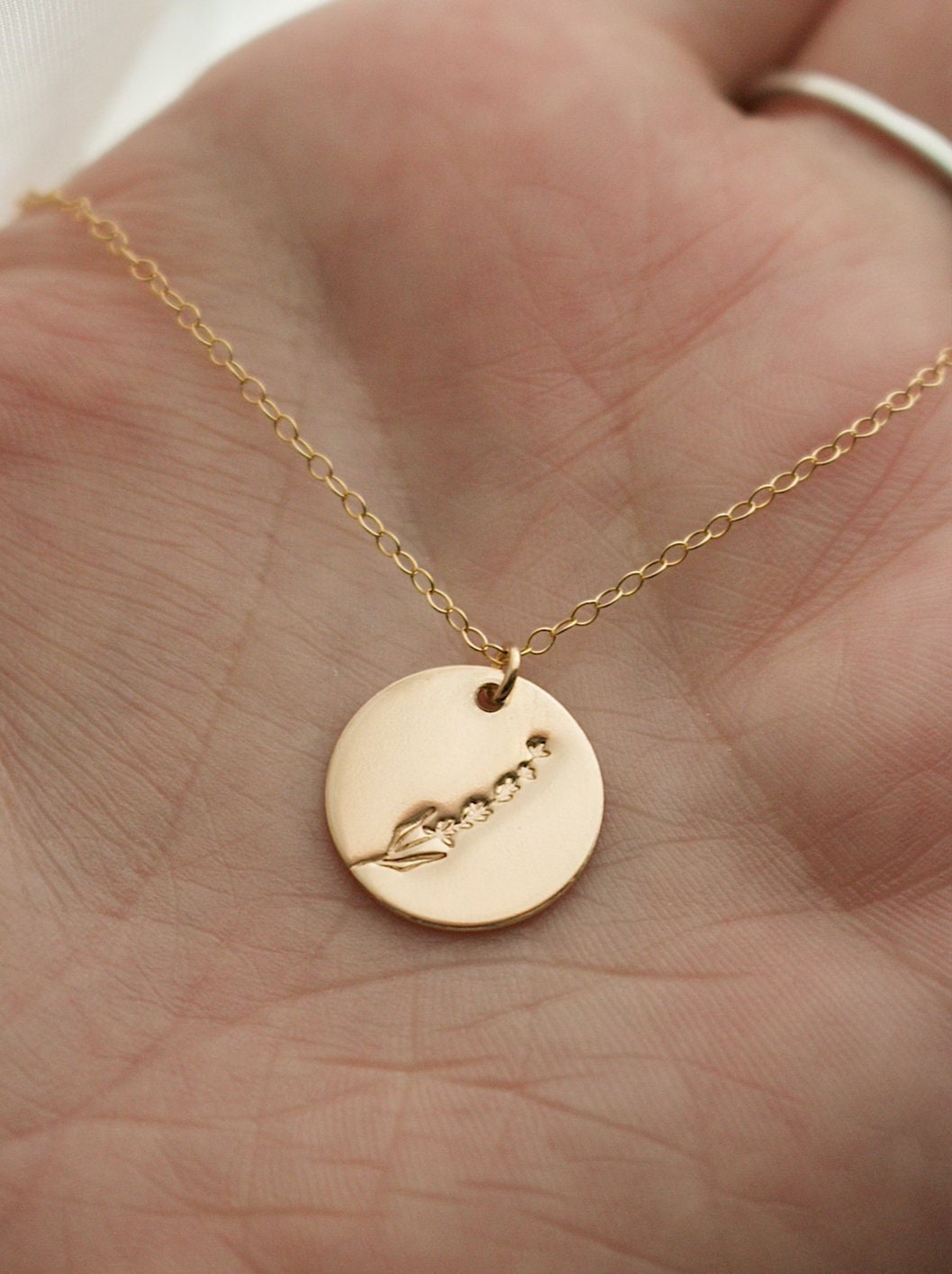 lavender flower necklace Lavender Gold Necklace