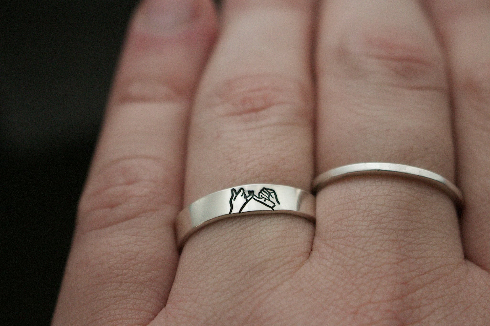 Dainty Pinky Swear Stacking Ring | Pinky Promise Ring | Best Friend Birthday Gifts | Everyday Silver Ring | Couples Promise Ring