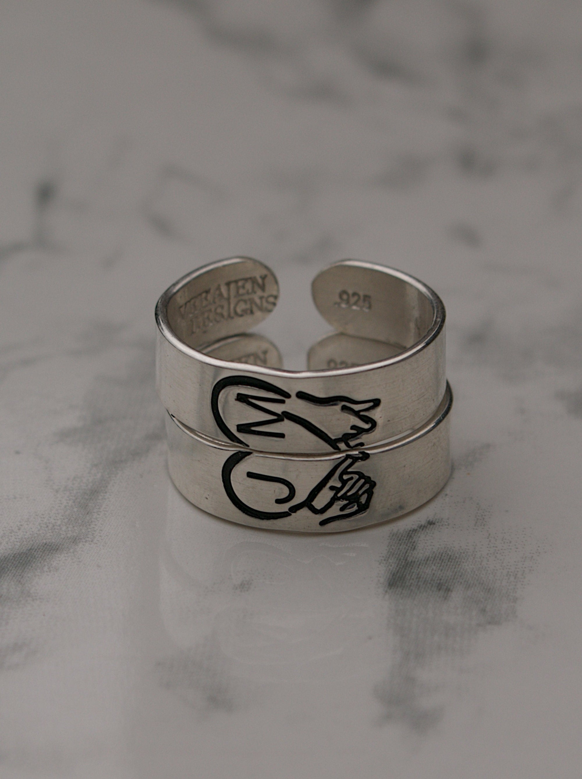 Pinky Promise Couple Ring | Friendship Rings | Matching Ring Set | Custom Pinky Swear Initial Ring Set | Best Friend Gift | Couples Rings