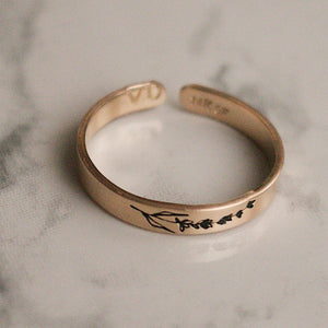Lavender Gold Minimalist Stacking Ring | Birth Flower Ring | Wildflower | Best Friend BFFs | Dainty Gold Ring | Best Friend Birthday Gift