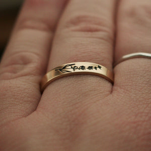 lavender flower ring Lavender Stacking Ring - Gold Filled