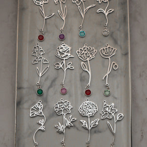Birth Flower & Birth Stone Necklace | Best Friend Birthday Gift | Birth Month Flower | Birthday Gift for Her | Birthstone Jewelry Necklace