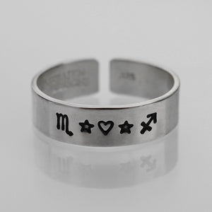 Zodiac Friendship Ring | Custom Astrological Jewelry | Constellation Horoscope Ring | Best Friend Gift | Couples Rings | Anniversary Ring