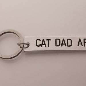 Cat Dad AF Hand Stamped Keychain | Cat Dad Jewelry | Cat Dad Gift | Father's Day Gift for Cat Dad | Father's Day Keychain | Cat Lover Gift