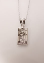 22 CARDS: Fancy Bail Tarot Card Necklace | Best Friend Birthday Gift | Sterling Silver Tarot Card Necklace | Celestial Mystic Witch Jewelry