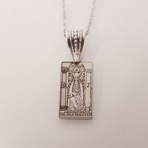22 CARDS: Fancy Bail Tarot Card Necklace | Best Friend Birthday Gift | Sterling Silver Tarot Card Necklace | Celestial Mystic Witch Jewelry