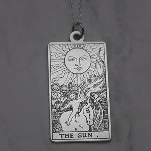 22 CARDS: Extra Large Tarot Card Necklace | Best Friend Birthday Gift | Sterling Silver Tarot Card Necklace | Celestial Mystic Witch Jewelry