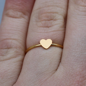 Gold Heart Stacking Ring | Tiny Heart Jewelry | Best Friend Birthday Gift | Dainty Heart Midi Ring | Cute Heart Ring | Gift for Her