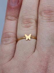 Gold Butterfly Stacking Ring | Tiny Butterfly Jewelry | Best Friend Birthday Gift | Dainty Butterfly Midi Ring | Cute Butterfly Ring