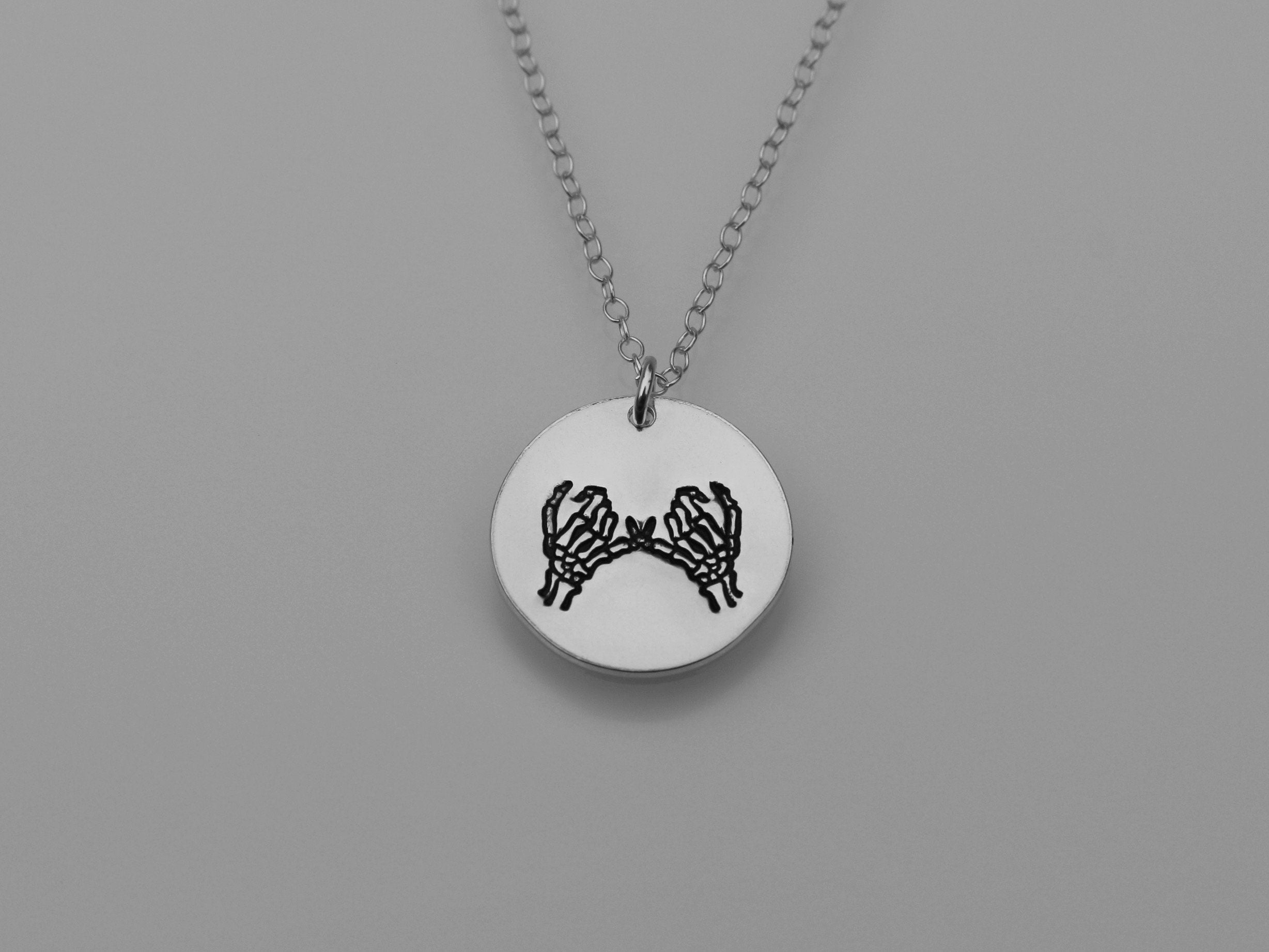 Double Skeleton Pinky Swear Silver Charm Necklace | Pinky Promise Necklace | Best Friend Necklace | Everyday Dainty Silver Necklace