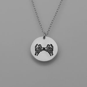 Double Skeleton Pinky Swear Silver Charm Necklace | Pinky Promise Necklace | Best Friend Necklace | Everyday Dainty Silver Necklace