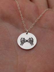 Double Skeleton Pinky Swear Silver Charm Necklace | Pinky Promise Necklace | Best Friend Necklace | Everyday Dainty Silver Necklace