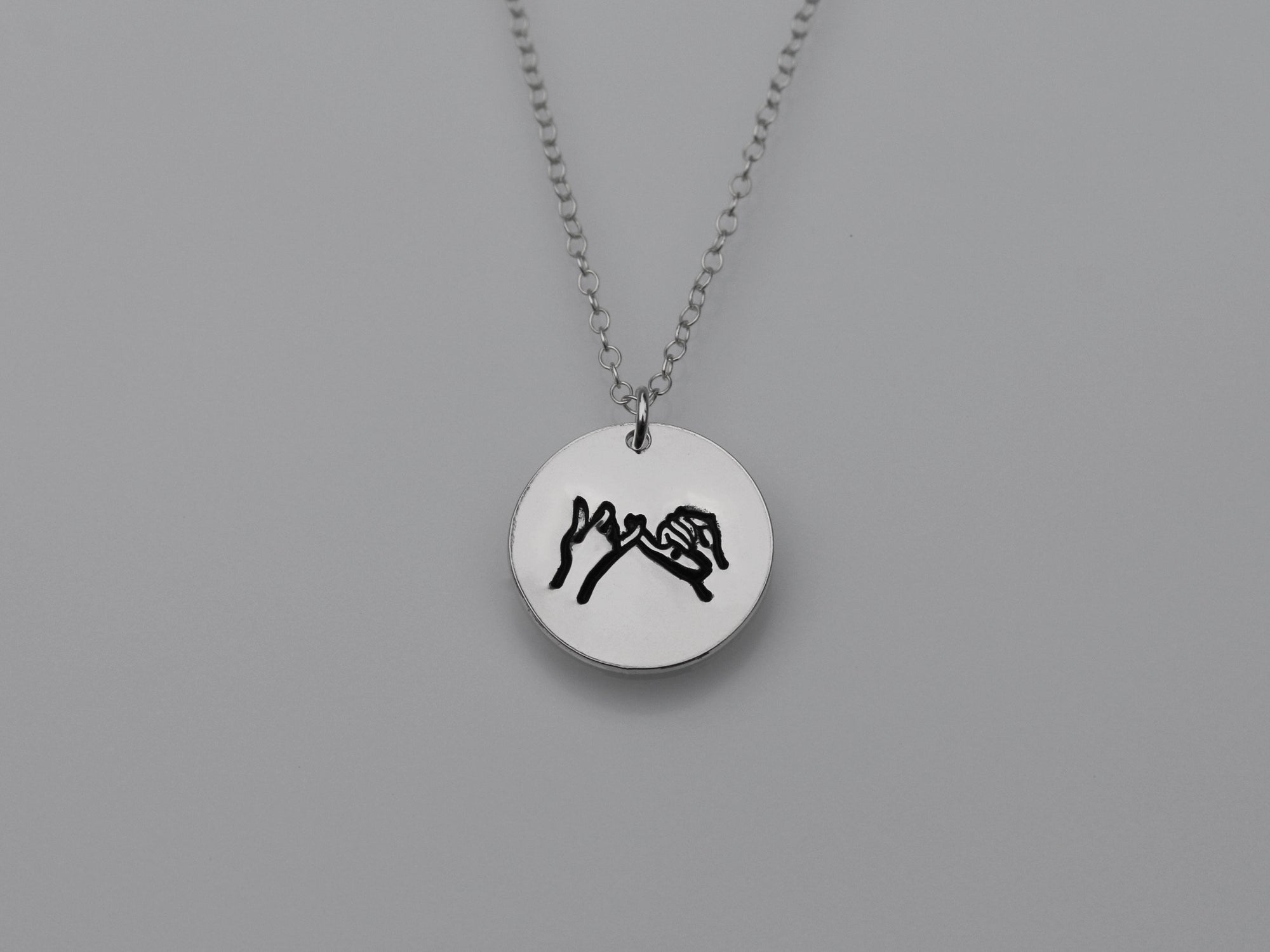 Pinky Swear Silver Charm Necklace | Pinky Promise Necklace | Best Friend Birthday Gift Necklace | Everyday Dainty Silver Necklace | Promises