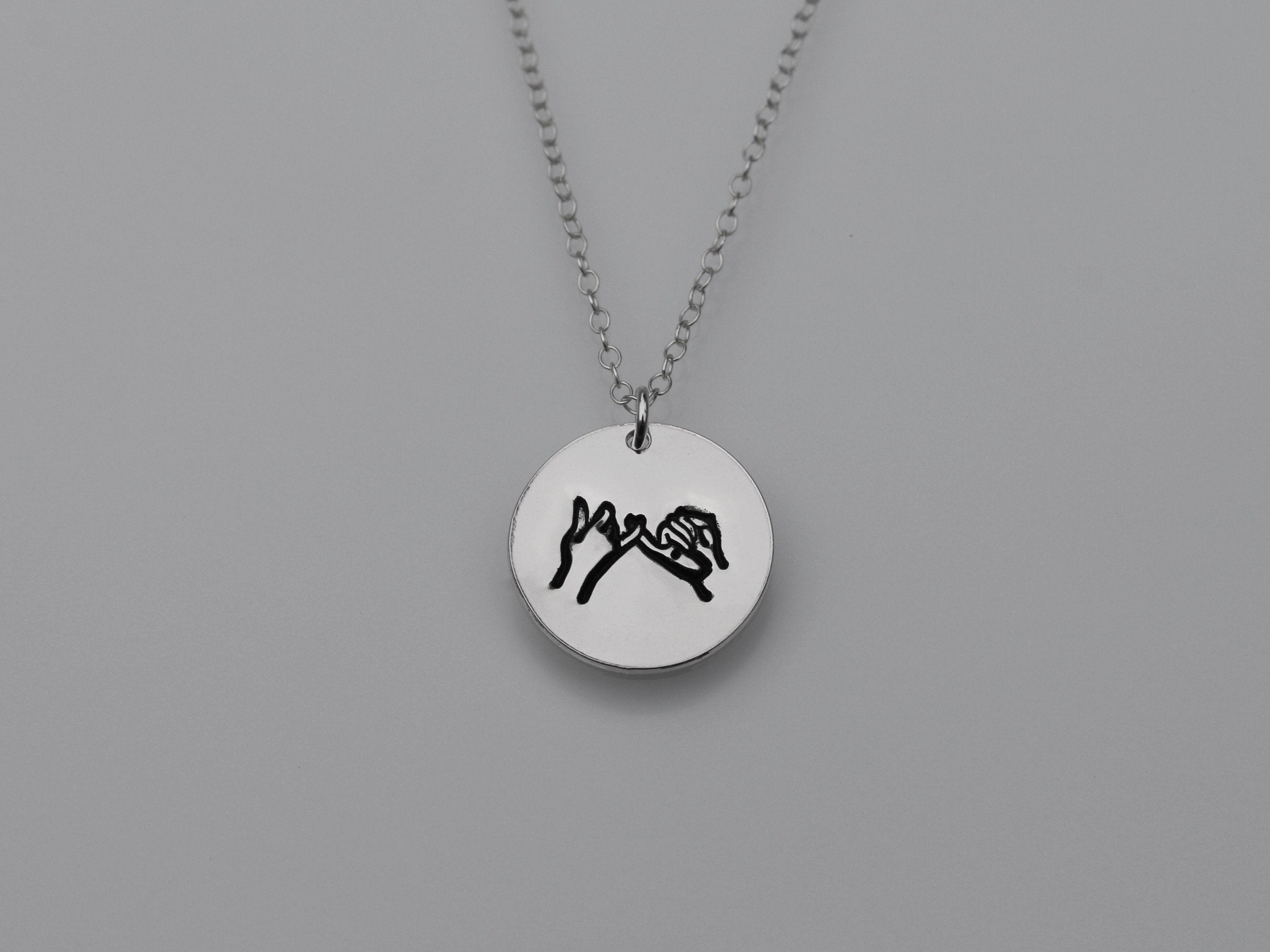 Pinky Swear Silver Charm Necklace | Pinky Promise Necklace | Best Friend Birthday Gift Necklace | Everyday Dainty Silver Necklace | Promises